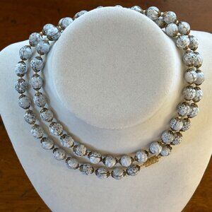 Vintage Antique Venetian 28 Inch Art Glass Bead Necklace